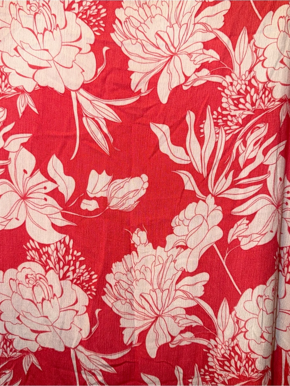 Water Lily Floral Dress Size Large 100% Rayon - Picture 3 of 5